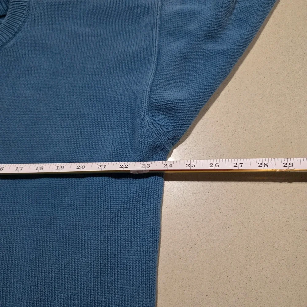 Eddie Bauer Mens Blue 100% Cotton Crewneck Ribbed Knit Sweater Size Large - Picture 5 of 11